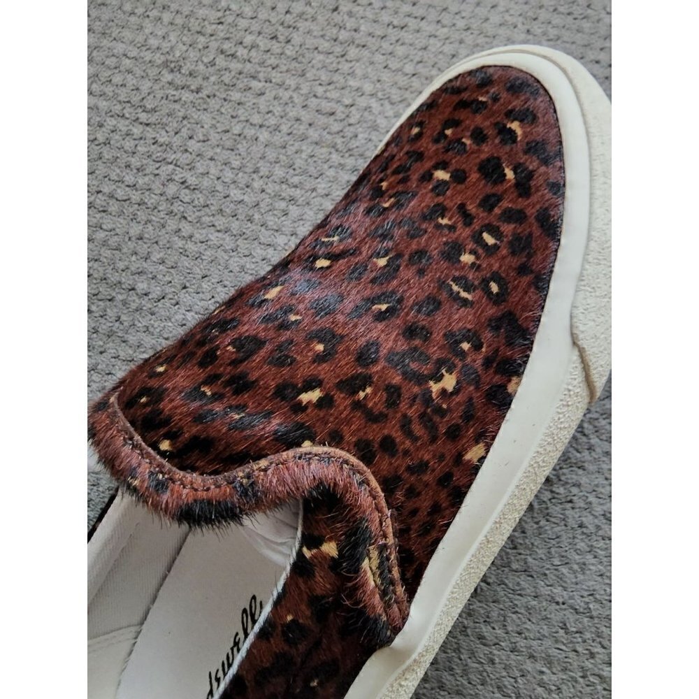 Madewell Slip-on Sneaker in Rich Brown Leopard Print Calf Hair size 6 - Picture 4 of 10